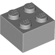 LEGO® Einzelstein Brick 2x2 Medium Stone Grey
