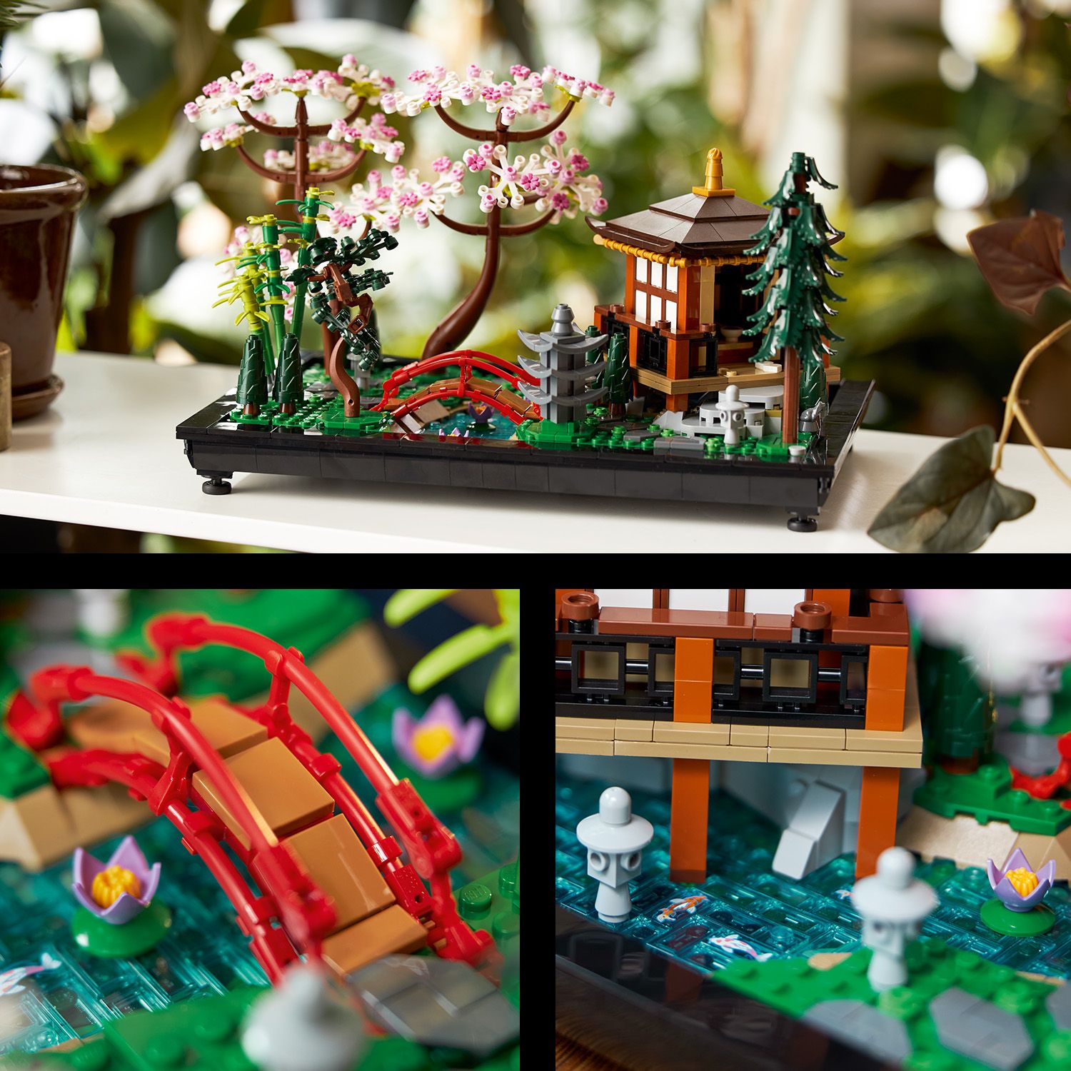 Detailansichten des Zen Garten der Stille aus LEGO Teilen