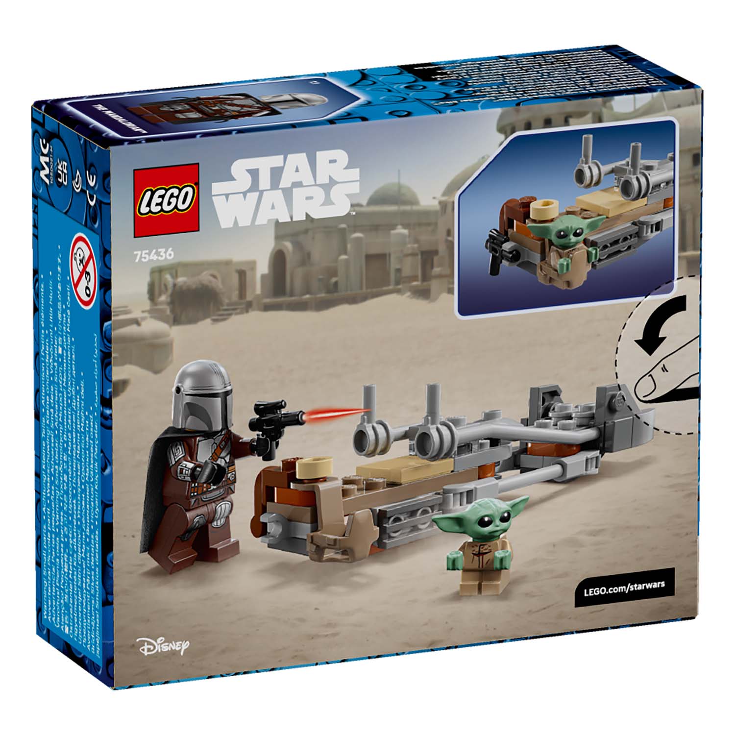 LEGO® Set 75436 Der Mandalorianer und Grogu auf ihrem Speeder Bike™