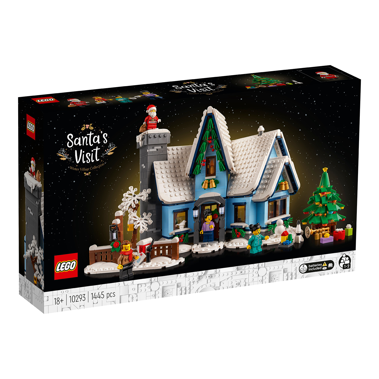 Ansicht LEGO Weihnachtsset Besuch vom Weihnachtsmann 10273 von vorn