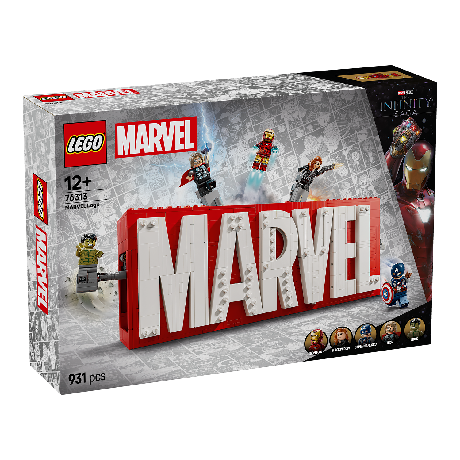 76313 MARVEL Logo & Minifiguren