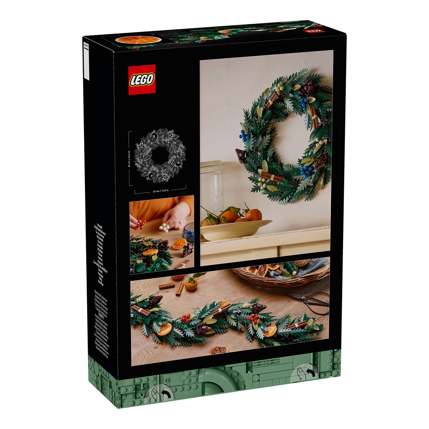 Rückseite Karton LEGO Set Weihnachtskranz