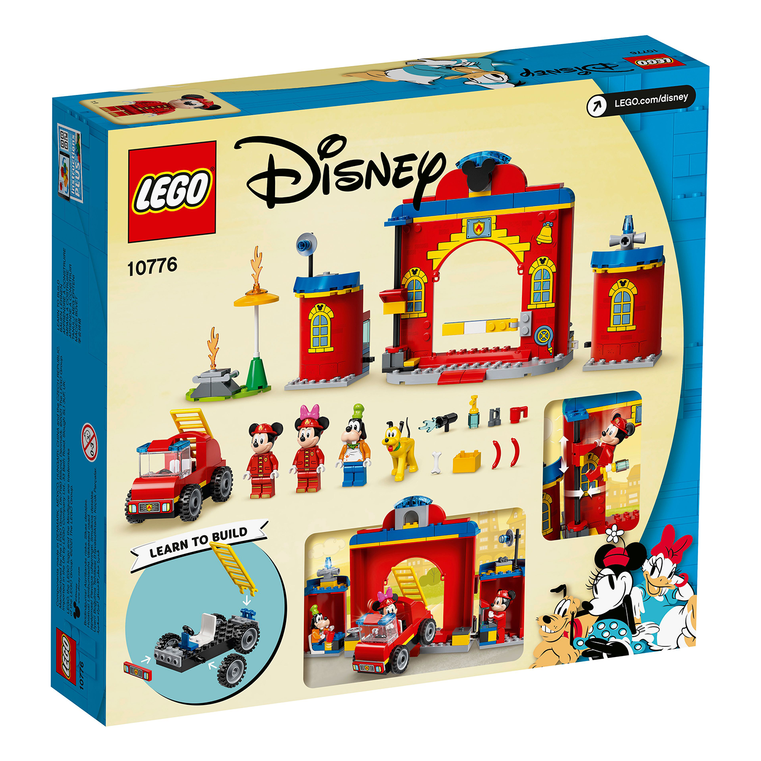 Rückseite Karton LEGO Set Feuerwehrstation Mickey Mouse und Freunde