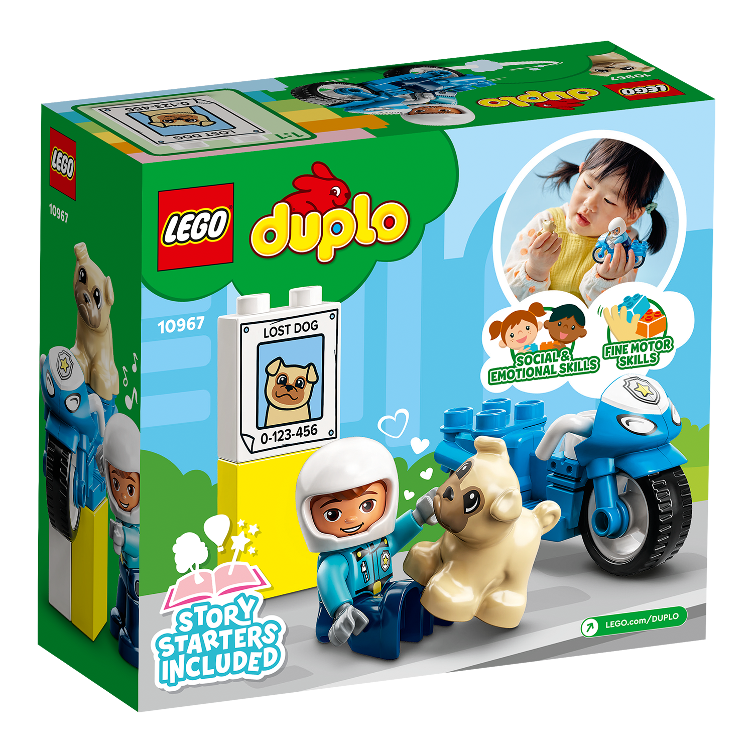 Rückseite Karton LEGO Set duplo Polizeimotorrad